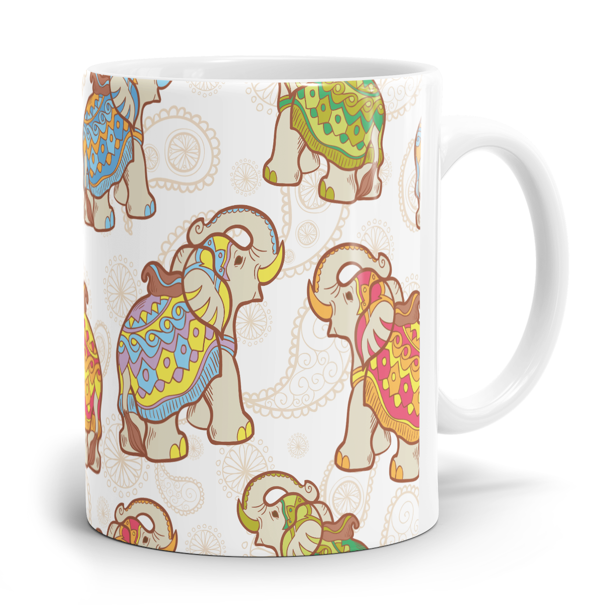 Elefant Tasse - Rundumdruck Pattern