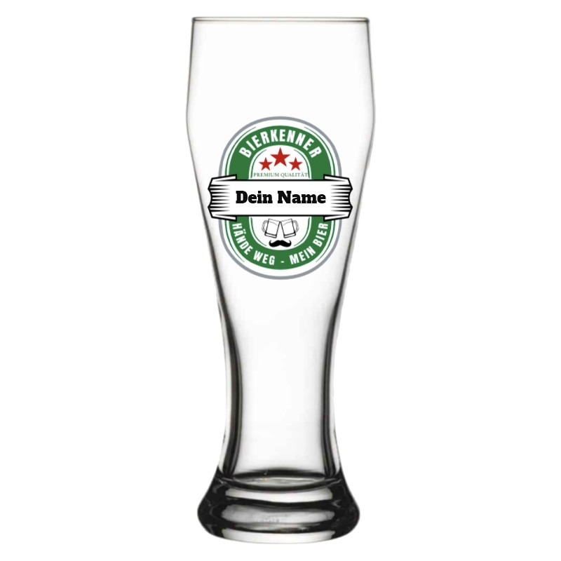 Weizenglas 0,5 Brauerei Emblem Bierkenner mit Name