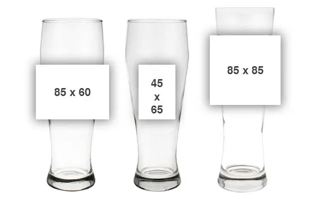 Bierglas mit Weissfläche in verschiedenen Formaten