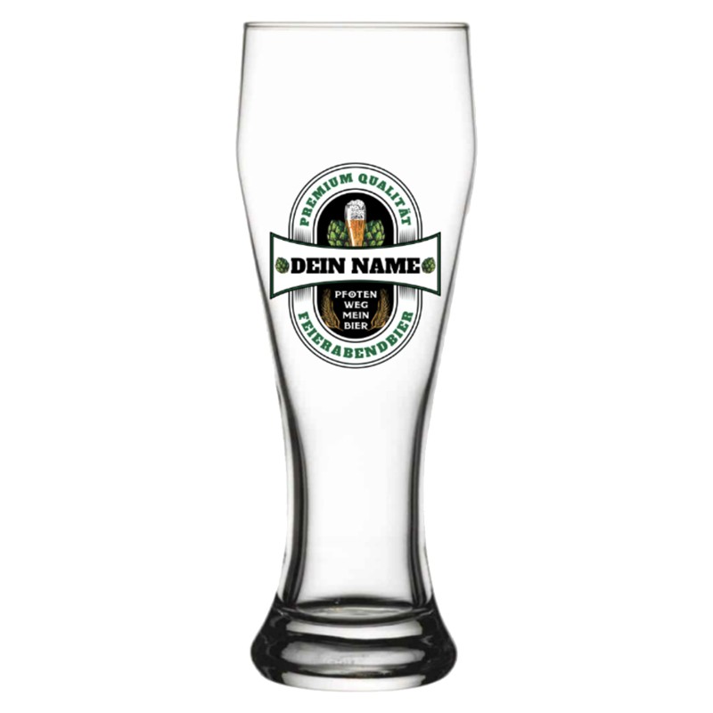 Weizenglas 0,5 Brauerei Emblem Feierabendbier mit Name