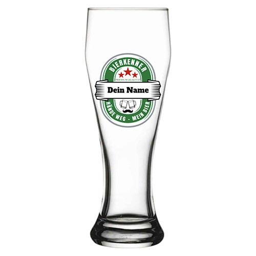 Weizenglas mit Brauerei Emblem und Namen