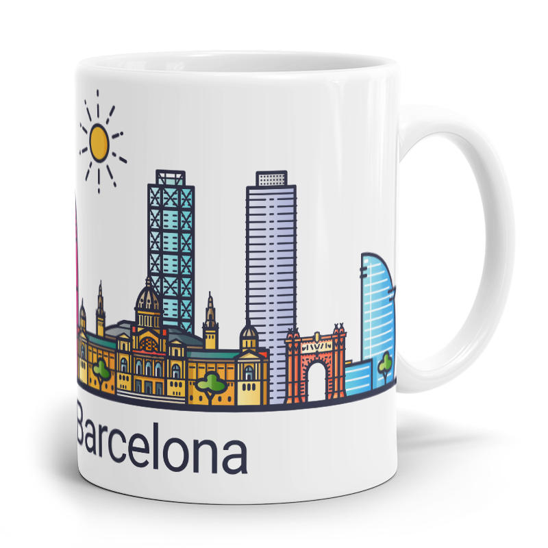 Barcelona Skyline Fototasse 
