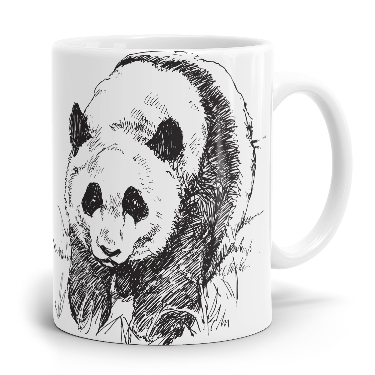 Panda Tasse - Strichzeichnung